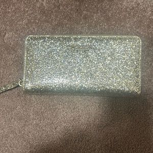 Kate Spade large gold glitter wallet